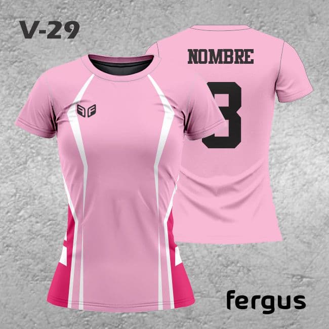modelos de camisetas de voleibol rosa palo