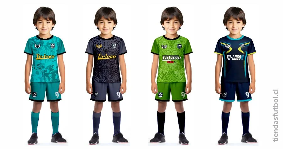 portada de camisetas de futbol para niños