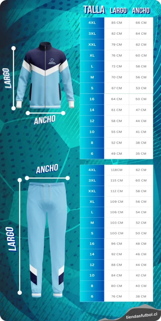 buzos deportivos completos tallas para hombres y mujeres, tallas pequeñas hasta tallas grandes