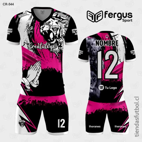 Camisetas de Futbol Leon Negro con fucsia
