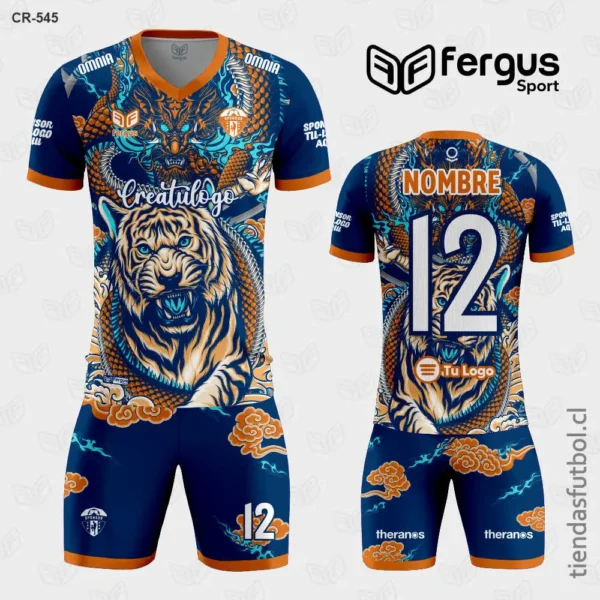 Camisetas de Futbol Tigre Naranja y Azul