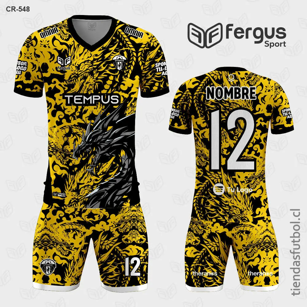 Camisetas de Futbol Dragón Amarillo y Negro