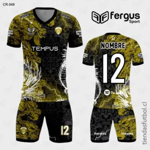 Camisetas de Futbol Dragón Chino Dorado y Negro