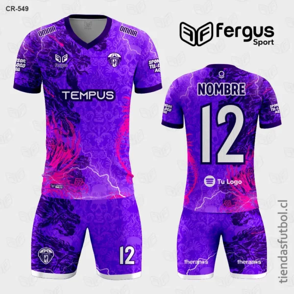Camisetas de Futbol Dragón Chino morado con fucsia