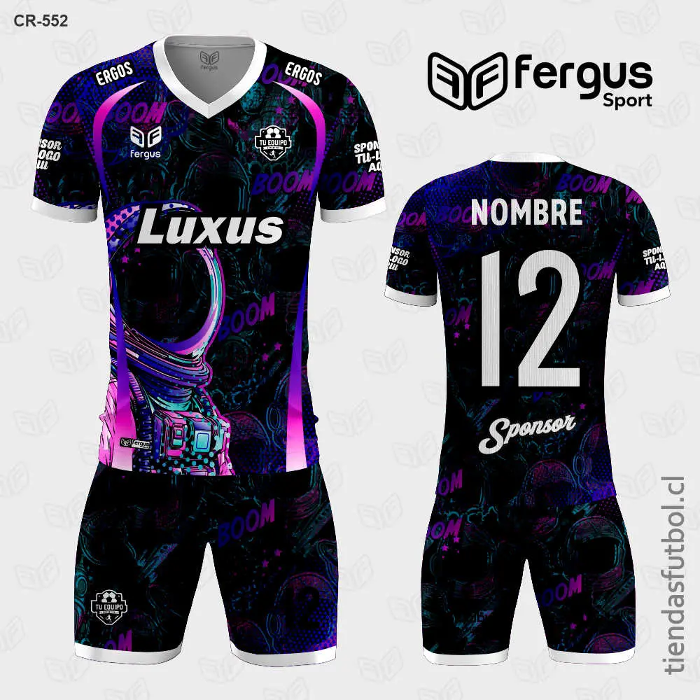 Camisetas de Futbol Astronauta Negro y Fucsia