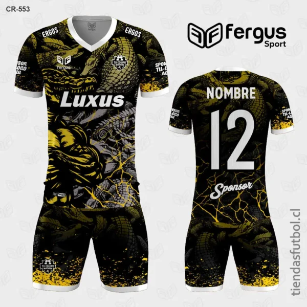 Camisetas de Futbol Reptiles negro y dorado