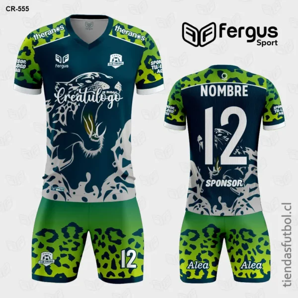Camisetas de Futbol Leopardo verde con plomo