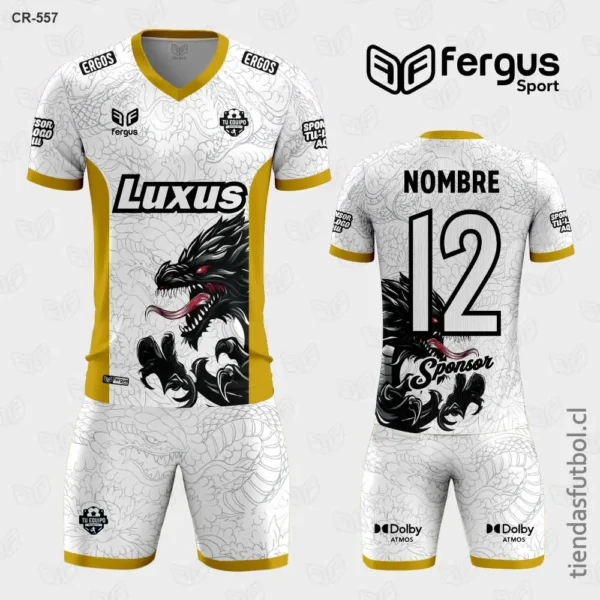 Camisetas de Futbol Dragón blanco y dorado
