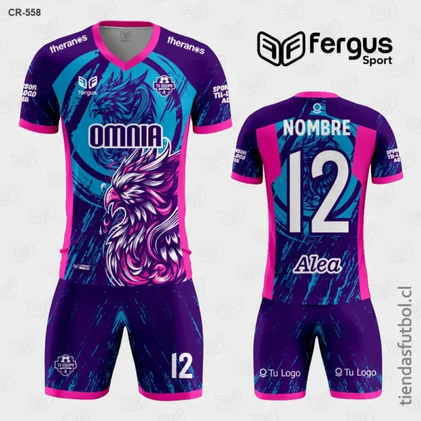 Camisetas de Futbol Aguila morado con fucsia