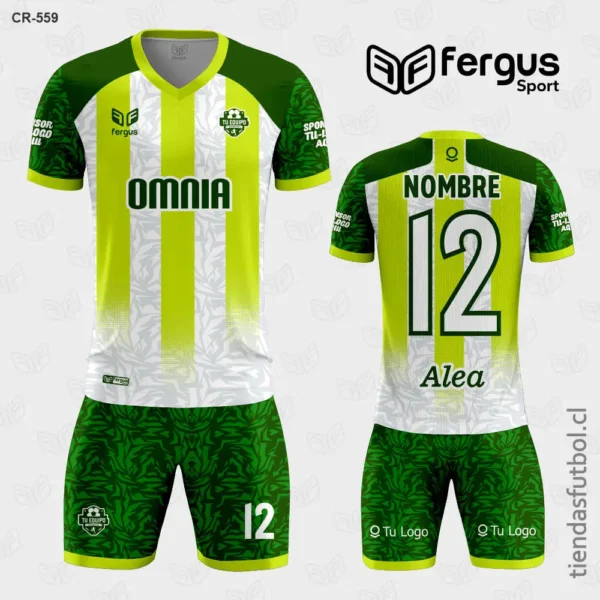 Camisetas de Futbol Líneas Negro verde y blanco