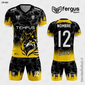Camisetas de Futbol Lobo Negro con Amarillo