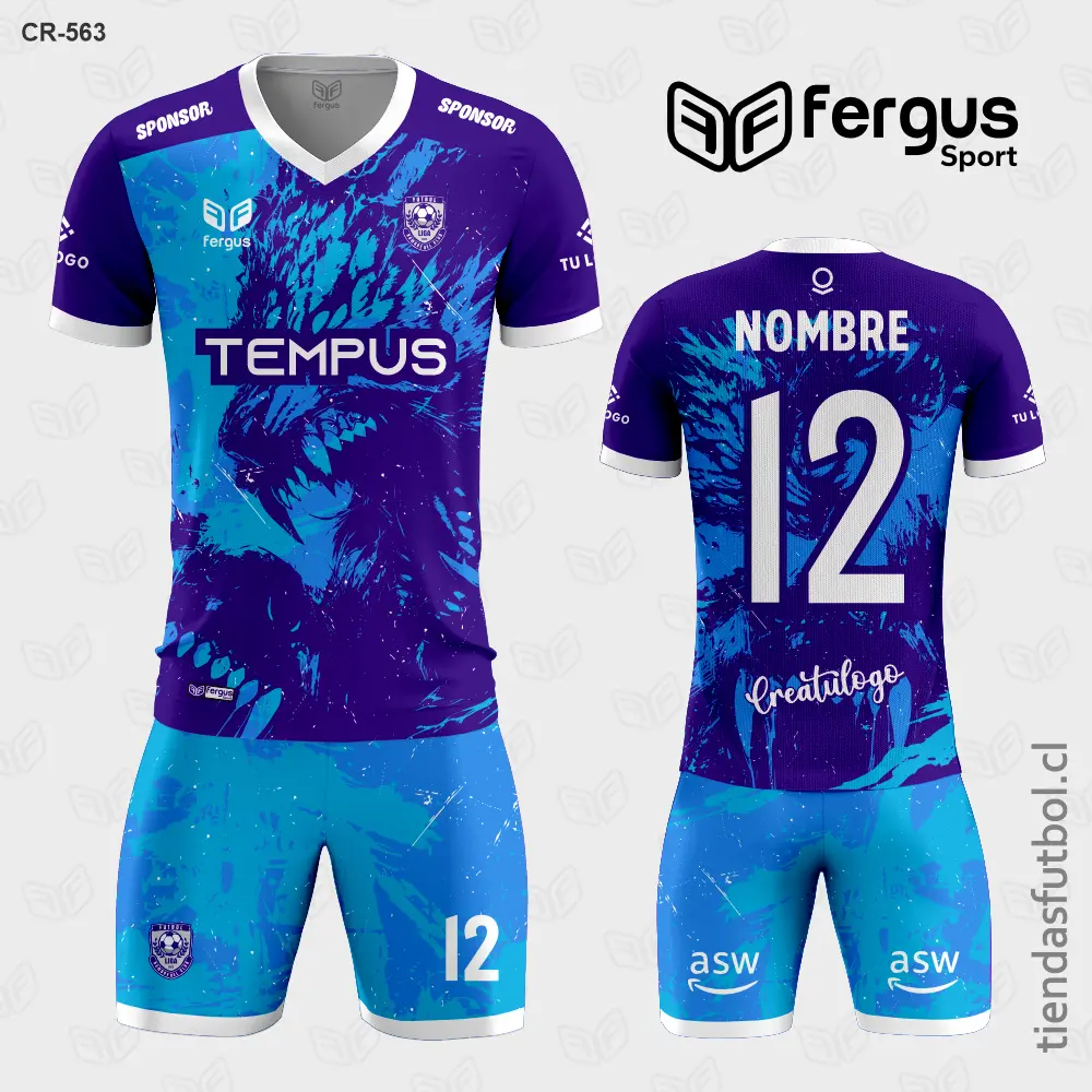 Camisetas de Futbol Morado con Celeste