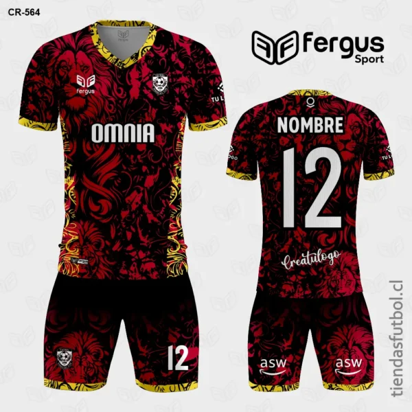 Camisetas de Futbol Leon guinda con negro