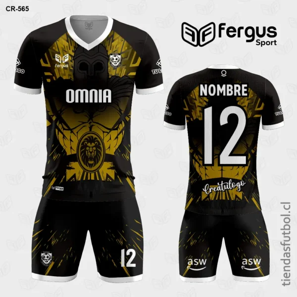 Camisetas de Futbol Guerrero negro con dorado