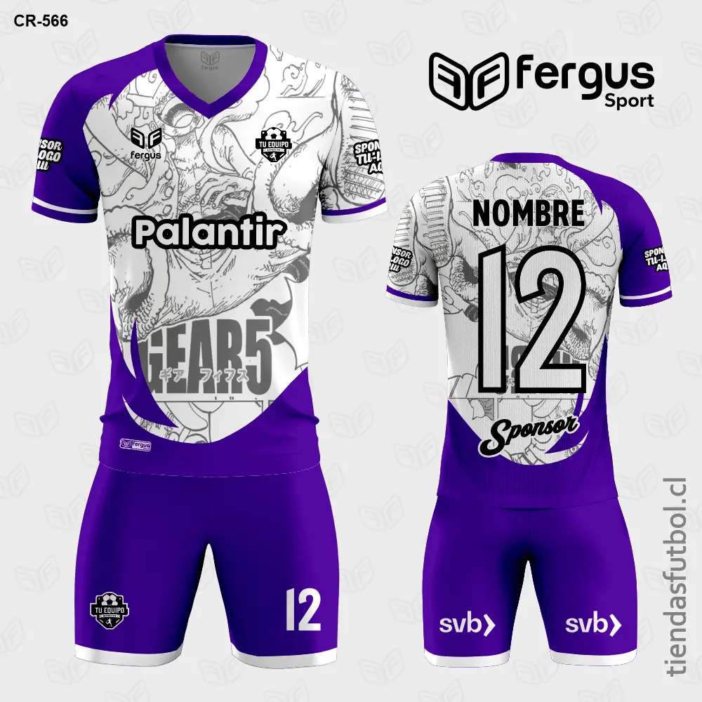 Camisetas de Futbol Blanco y Morado