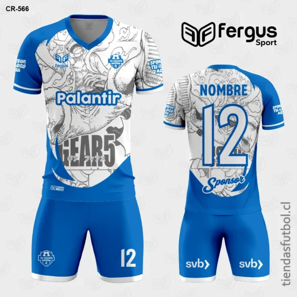 Camisetas de Futbol Blanco y celeste y plomo