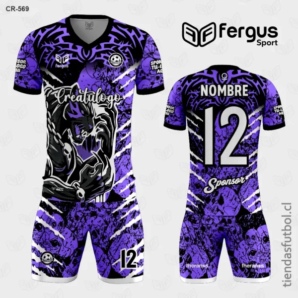 Camisetas de Futbol Puma Negro morado y blanco