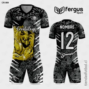 Camisetas de Futbol Puma Negro con Dorado y Plomo