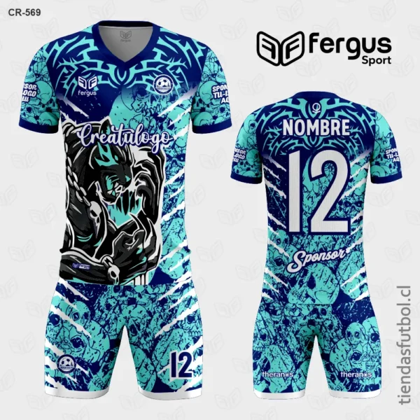 Camisetas de Futbol Puma Negro azul y verde jade