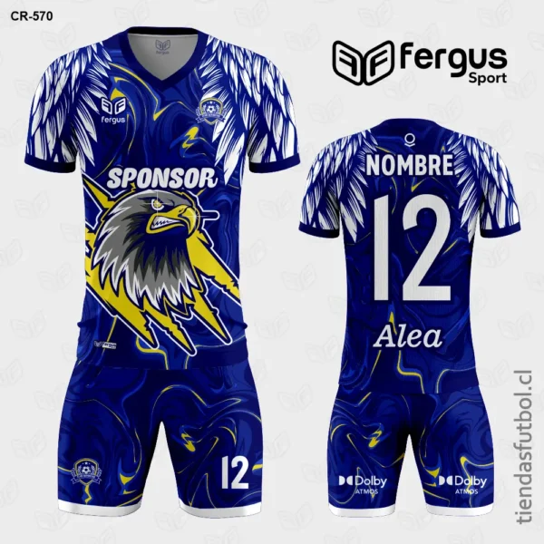 Camisetas de Futbol Aguila azul con blanco