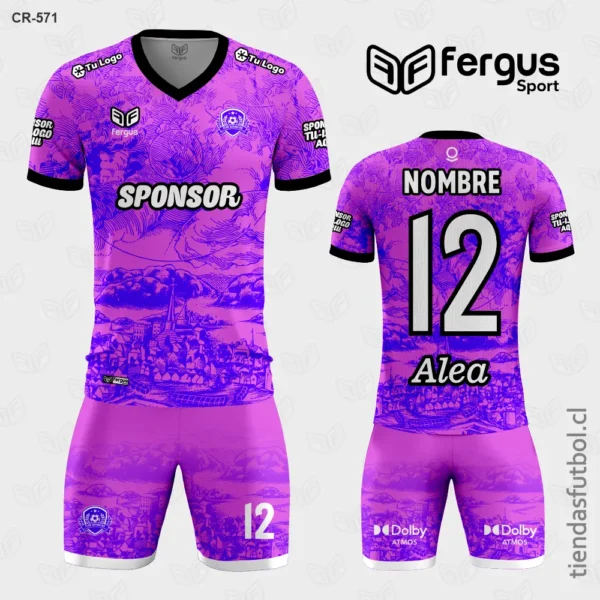 Camisetas de Futbol MORADO CON FUCSIA