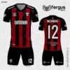 Camisetas de Futbol negro con rojo