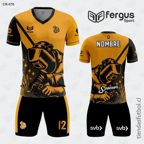 Camisetas de Futbol Naranja con Negro Soldador