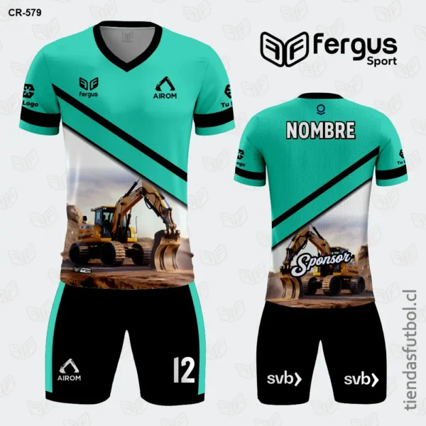 Camisetas de Futbol Negro con verde Construccion