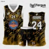 Camiseta de Basquetbol Celeste con Negro fergus