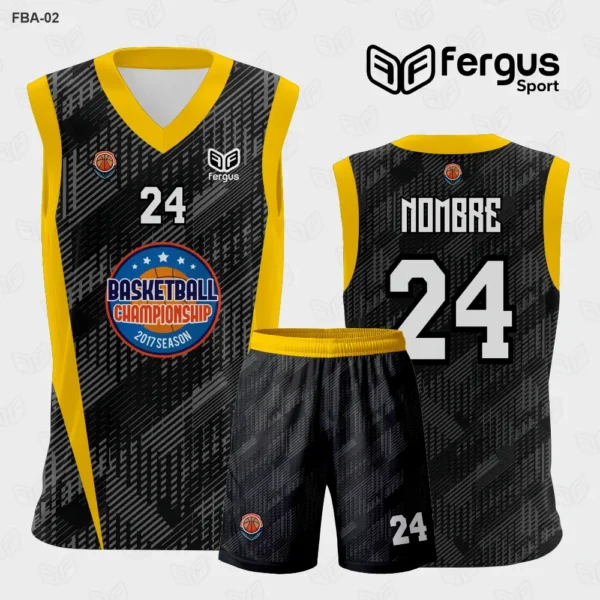 Camiseta de Basquetbol Amarilla con Negro