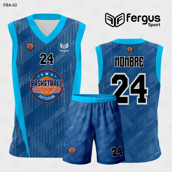 Camiseta de Basquetbol azul y celeste