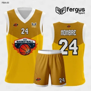 Camiseta de Basquetbol Dorado Amarillo