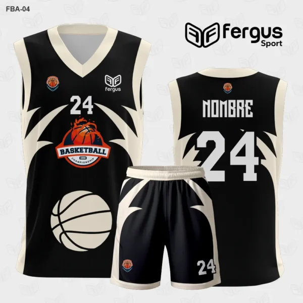 Camiseta de Basquetbol Negro y blanco