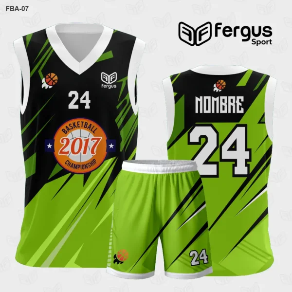 Camiseta de Basquetbol negro y verde