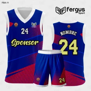 Camiseta de Basquetbol Azul con Rosado