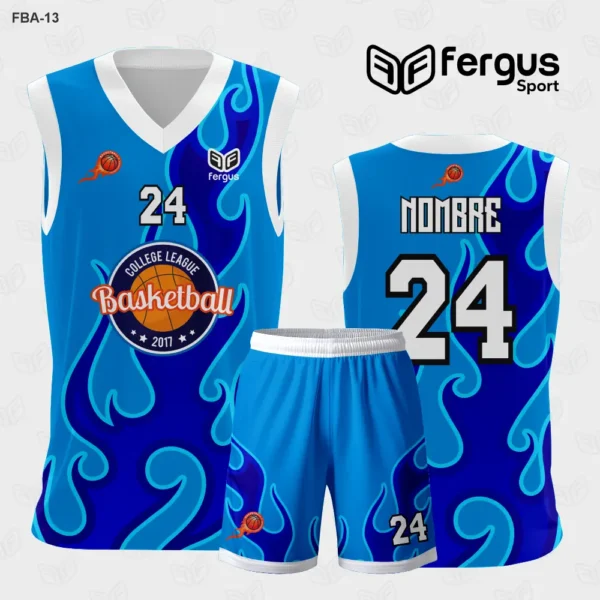 Camiseta de Basquetbol celeste y azul