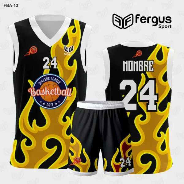 Camiseta de Basquetbol amarillo y negro