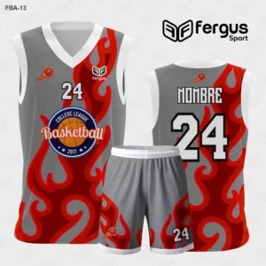 Camiseta de Basquetbol Rojo con Plomo