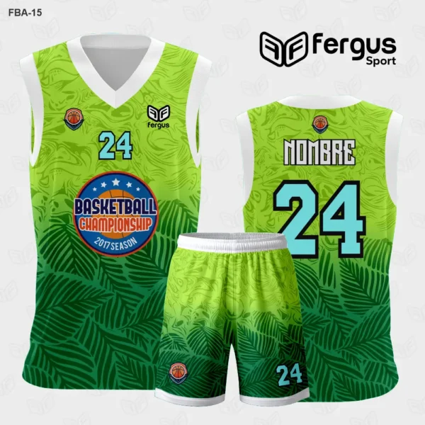 Camiseta de Basquetbol verde oscuro y verde claro