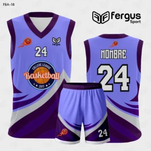 Camiseta de Basquetbol Morado Gris