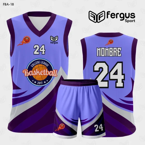 Camiseta de Basquetbol Morado Gris