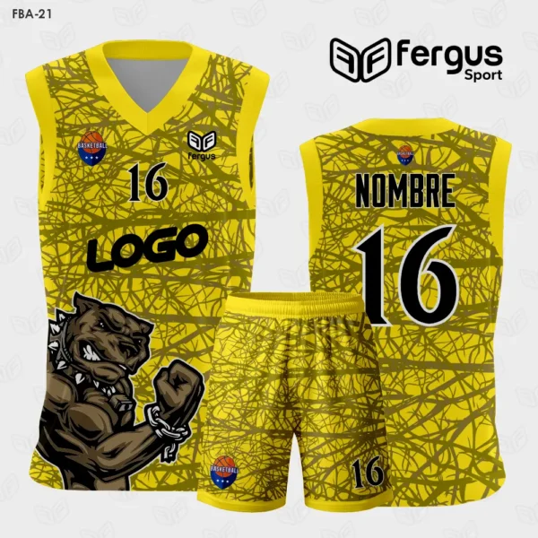 Camiseta de Basketball amarillo Negro Bulldog