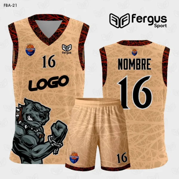 Camiseta de Basketball naranja Negro Bulldog