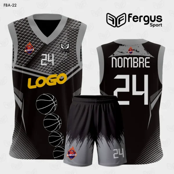 Camiseta de Basketball negro y gris