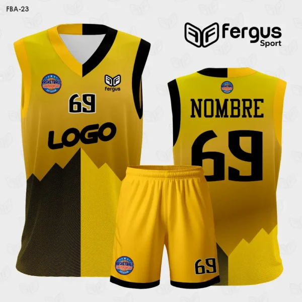 Camiseta de Basketball amarillo con Negro