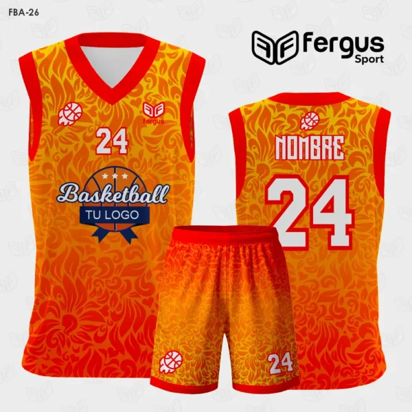 Camiseta de Basketball naranja amarillo