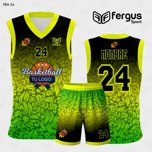 Camiseta de Basketball verde Amarillo