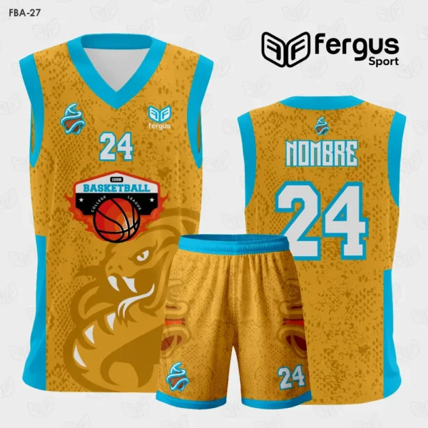 Camiseta de Basketball dorado celeste