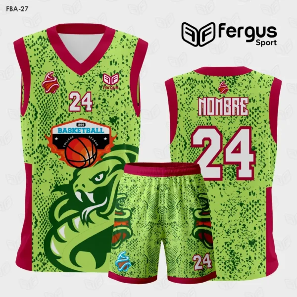 Camiseta de Basketball verde rosado