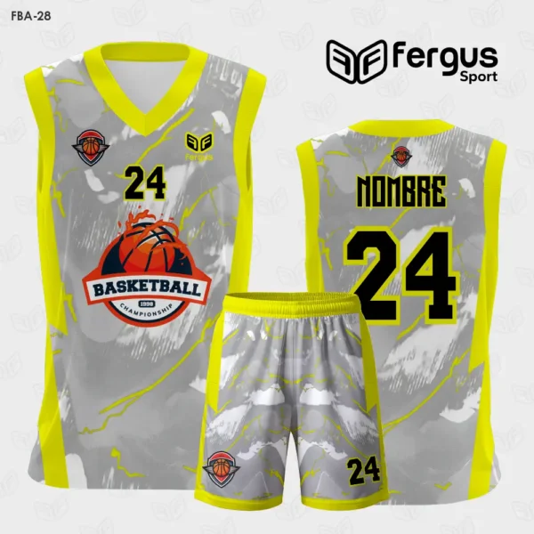 Camiseta de Basketball Amarillo Gris